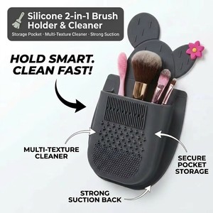 Tappetino Multiuso per la Pulizia dei Pennelli da Trucco, Porta Rossetti in Silicone, Organizer Cosmetico Premium per Pennelli - Product Image 1