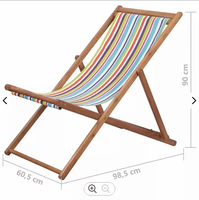 Chaise longue de plage pliable d'extérieur avec structure en bois massif et en fer pour utilisation en parc