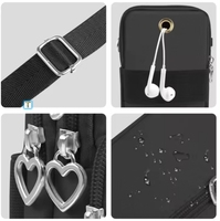 Dropshipping Offre Spéciale Zipper Crossbody Wallet Mobile Phone Pouch Women Mini Purse Cellphone Shoulder Sling Bag With Strap