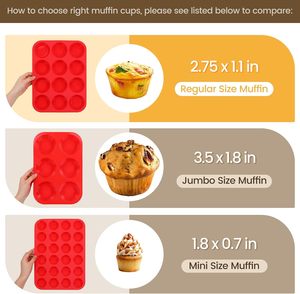 Molde de silicona antiadherente de 12 cavidades para muffins, pastel chiffon, <span class=keywords><strong>brownie</strong></span>, <span class=keywords><strong>Oreo</strong></span>, chocolate, panecillos, repostería y dulces - Product Image 2