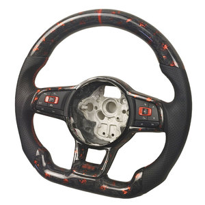 Volante de Fibra de Carbono Forjado en Rojo para Volkswagen <span class=keywords><strong>MK7</strong></span> <span class=keywords><strong>GTI</strong></span> R <span class=keywords><strong>Golf</strong></span> 7 <span class=keywords><strong>Golf</strong></span> 6 <span class=keywords><strong>MK7</strong></span> <span class=keywords><strong>MK7</strong></span>.5 Passat B8 Scirocco - Product Image 6