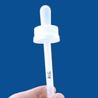 Bouchon de pipette en plastique calibré avec compte-gouttes marqué pour couvercles et fermetures de bouteilles d'huile essentielle de pipette graduée en verre