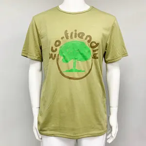 Camiseta de manga corta con cuello redondo para hombre, Camiseta 100% de algodón suave con Logo personalizado impreso