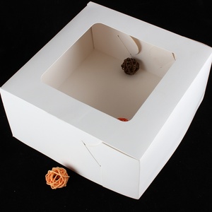Wholesale Custom Logo 8"10"12"14" Inch One Piece Cake <b>Box</b> With Clear Window - Product Image 4