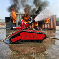 Robot de lutte contre les incendies tout-terrain sur chenilles Q235 en acier, transmission d'images sans fil, télécommande à 150 mètres, pulvérisation d'eau longue portée