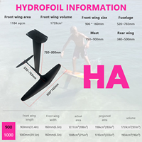 OEM/ODM Kit de planche hydrofoil, Wingfoil, Kitesurf, Pump Foil, Wing Foil, Hydrofoil, Axis Foil HA900 pour sports nautiques et surf