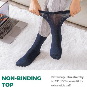 पुरुषों की महिलाओं के लिए मेरिनो ऊन मधुमेह के मोजे मोटे गर्म ढीले बांस के मोजे - Product Image 6