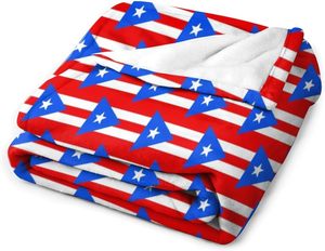 2024 Venta caliente al por mayor de alta calidad de fábrica de personalidad manta de tiro personalizada <span class=keywords><strong>Puerto</strong></span> Rico América bandera manta de franela - Product Image 2