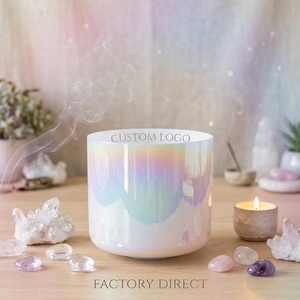Cuenco de Cristal Blanco Alquímico de Cuarzo para Sonoterapia, Directo de Fábrica HF, Instrumento de Meditación - Product Image 1