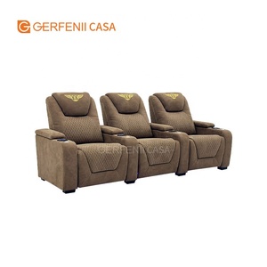 Fauteuil <span class=keywords><strong>de</strong></span> cinéma VIP électrique moderne <span class=keywords><strong>de</strong></span> luxe, revêtement en tissu, hauteur réglable, mobilier <span class=keywords><strong>de</strong></span> cinéma maison - Product Image 2