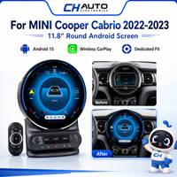 Untuk MINI Cooper Cabrio 2022-2023 Radio Mobil Android 15 11,8 Inci dengan CarPlay Nirkabel GPS Layar Sentuh Hiburan