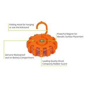 3 упаковки дорожных вспышек 9 + 1 Функции Водонепроницаемый аварийный маяк с магнитом сигнальная лампа - Product Image 4