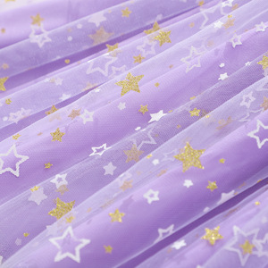 Vestido de malla con estrellas y mangas largas para niñas, estilo nuevo, con bolso pequeño - Product Image 6