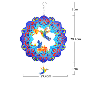 3D Wind Spinner Metal <b>Tube</b> Indoor Outdoor Garden Decoration Kinetic Wind Spinner Signs <b>LED</b> Display Waterproof Floating 12 Inch - Product Image 4