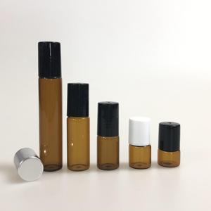 1-10ml <b>Empty</b> Refill Roller Perfume Oil Roll-on Bottles with Screen Printing Amber Glass Cosmetic Bottles - Product Image 1