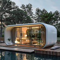 Capsule Apple inspirée imperméable de pièce mobile de structure en acier durable pour l'espace d'entrepôt maisons préfabriquées commande d'échantillon de cabine Apple