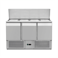 Table de préparation de salades réfrigérée en acier inoxydable 304 pour comptoir de bar à salades commercial, idéale pour les restaurants de restauration rapide - Offre Spéciale