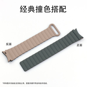 Tschick <span class=keywords><strong>Galaxy</strong></span> <span class=keywords><strong>Watch4</strong></span> 5 6 40mm <span class=keywords><strong>44mm</strong></span> Bracelet sans lacunes pour Samsung <span class=keywords><strong>Galaxy</strong></span> Watch 4 6 Classic 46mm 42mm 47 43mm Bande magnétique en silicone - Product Image 5