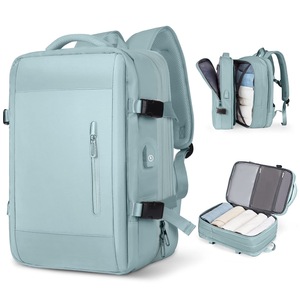 Laptop <b>Backpack</b> 17 Inch Expandable With Usb Charging Port For Business Travel And School Unisex Solid Color - Product Image 4