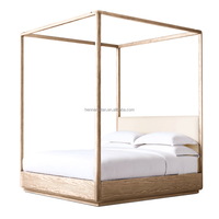 2024 New King Size Holzrahmen Doppelbett möbel bequemes Design Massivholz Baldachin Betten für Wohnzimmer
