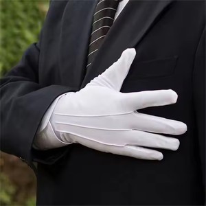 Signore bianco naturale senza lanugine 100% cotone traspirante galateo da ballo abito Santa parata <span class=keywords><strong>guanti</strong></span> per ragazze - Product Image 3