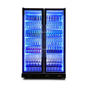 Réfrigérateur commercial vertical d'affichage de réfrigération d'alcool de lumières multiples de <span class=keywords><strong>deux</strong></span> portes en verre LED - Product Image 1