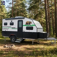 CAMPTRL Caravane moderne d'extérieur pour 4 personnes, type Teardrop, à essieu unique, pour camping et voyages