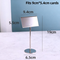 Supports de signalisation métalliques à hauteur variable (8K, noir laqué brillant) - Présentoir de menu moderne, durable, lavable, à petit fente pour affichage