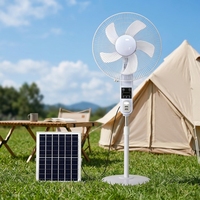 12/16 Inch Oplaadbare Zonneventilator Thuis Camping Zonnepaneel Batterij Gear Display USB-uitgang Nachtlampje Muggenwerende Lamp
