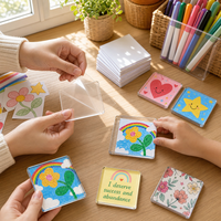 Magnet Kulkas Akrilik Bening Bentuk Tidak Beraturan Set DIY Desain Wabi-Sabi Perekat Sudah Terpasang Alas Magnetik Kosong Suvenir Pariwisata