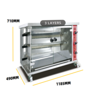 Machine Rôtissoire Commerciale Professionnelle 8 Broches, Four à Rôtisserie de Restaurant, Rôtissoire à Poulets OEM, Vente en Gros Directe Usine