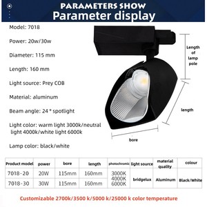 IDE-ángulo de lavado de pared, baldosa de cerámica para sala de exposiciones, tienda de ropa, carril de guía polarizado LEspotlight foco de luz de pista - Product Image 3