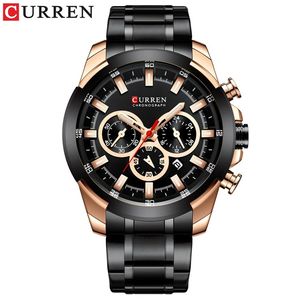 นาฬิกาข้อมือควอตซ์อะนาล็อก CURREN 8361 สีทอง สแตนเลสสตีล สำหรับผู้ชาย กันน้ำ พร้อมปฏิทิน นาฬิกาธุรกิจของแท้สำหรับผู้ชาย Montre Reloj - Product Image 4