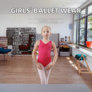 Professional Training Dancewear for Girls Children <b>Long</b> Sleeve Cotton Leotard <b>Skirt</b> for Ages 2 to 12 - Product Image 2