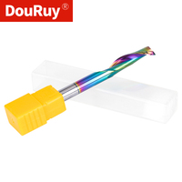 Fraise à queue simple en carbure de tungstène DouRuy pour profilés de fenêtres et de portes en aluminium avec revêtement arc-en-ciel