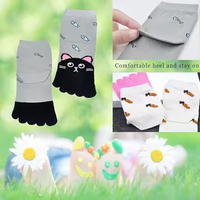 Haute qualité personnalisé mode cinq orteils mignon dessin animé animaux enfants enfants course randonnée formation danse coton équipage cheville chaussettes