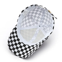 Chapeau de chauffeur de camion Goras de haute qualité Casquette de baseball Balatas en coton à carreaux noir et blanc avec logo personnalisé Chapeau de papa élégant