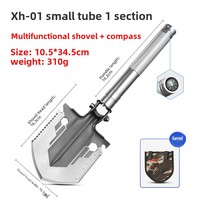 Pelle en métal multifonctionnelle pour le camping industriel Outil de pêche pliable pour voiture en plein air Pelle de survie Aventures en plein air