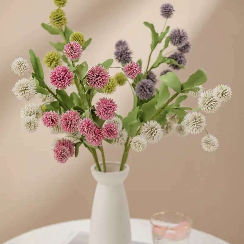 MW61213 Popular Artificial Flower Plastic White Artificial Dandelion For Decorative Flower