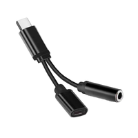 Câble audio USB-C vers 3,5 mm 2 en 1 avec gaine en PVC - Extension de charge rapide pour appareil photo et haut-parleur