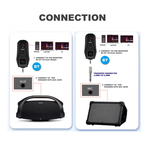 Mới đến 2 trong 1 Echo treble bass BT phổ <span class=keywords><strong>microphone</strong></span> sạc UHF Micro không dây - Product Image 4