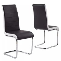 Chaise de salle à manger moderne en PU pour l'intérieur. Chaise de salle à manger moderne chromée de luxe avec structure en métal et pieds en fer, échantillon gratuit