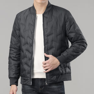 แจ็คเก็ตขนเป็ดฤดูหนาวมีซิปปักโลโก้ด้านหน้าสไตล์ทางการ - Product Image 5