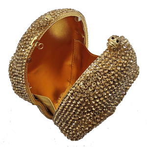 Borsa da donna di lusso novità per feste bling <span class=keywords><strong>argento</strong></span> cristallo strass testa di teschio pochette borsa da sera - Product Image 4