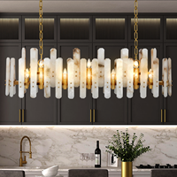 Lámpara de Techo Colgante Rectangular Moderna de Lujo en Cobre Dorado, Altura Ajustable, Base para Bombilla E14 LED, para Decoración de Sala de Estar
