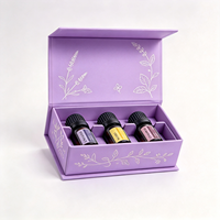 Boîte en carton kraft imprimée avec logo personnalisé, vide, pour emballage de flacons de parfum ou d'huiles essentielles