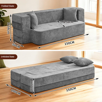 Canapé-lit Pliant Moderne pour Appartement, Double Taille, Écologique, Moulage Intégral, Housse Amovible et Lavable, Siège et Lit Multi-Usages
