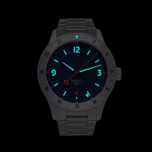 Montre classique en acier inoxydable 316L de 40 mm, technologie antichoc, montre mécanique GMT, alimentée par un mouvement 9075, 28 800 Bph / 4 Hz - Product Image 5