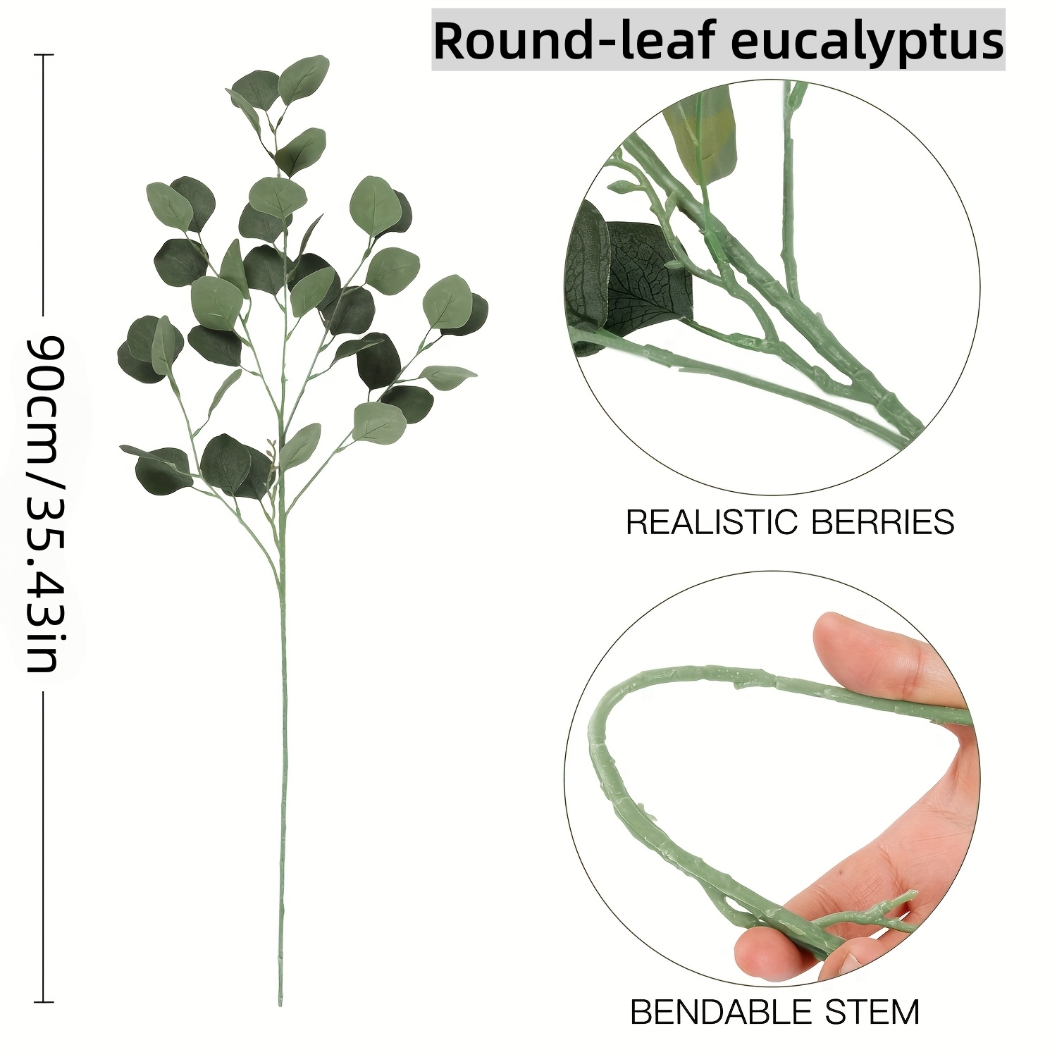 faux brown eucalyptus stems