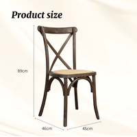 Chaise Empilable en Bois Courbé Style Rustique Vintage avec Dossier Croisé pour Événements, Restaurants, Bistros et Hôtels